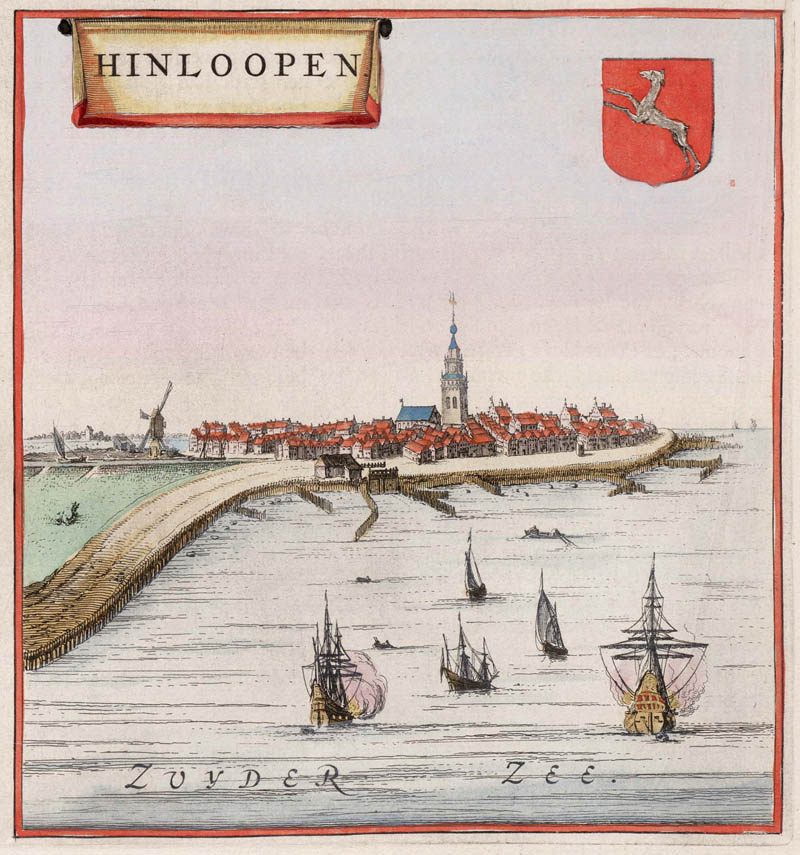 Gezicht op Hindelopen 1649 Blaeu